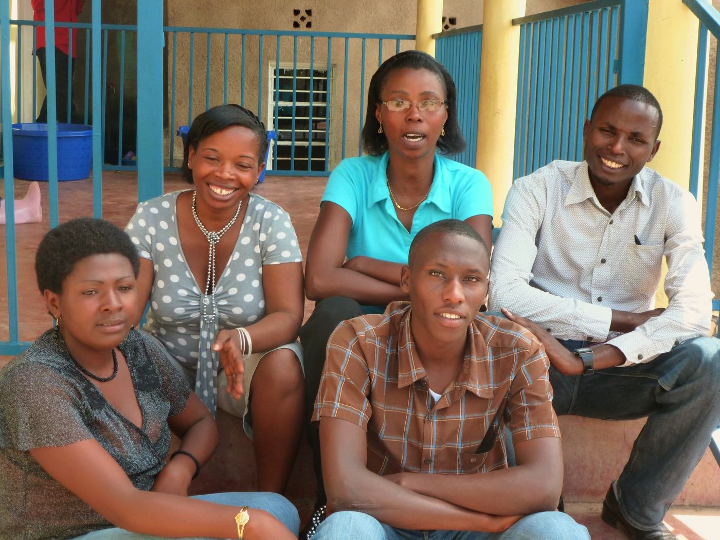 Louise Batamuriza with members of the Bright School team
