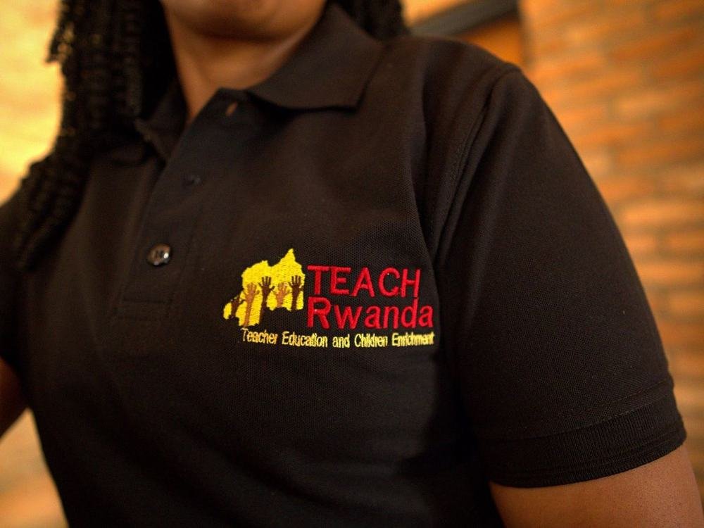 A TEACH Rwanda staff polo shirt